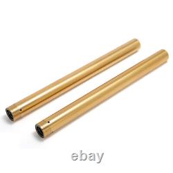 49mm Chrome Gold Fork Tubes For Harley Touring 2014-2024 Road King Street Glide