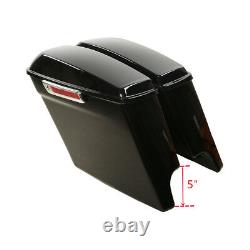 5 Extended Hard Saddlebag Fit For Harley Road King Electra Street Glide 2014-22