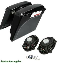 5 Extended Saddlebags with Speakers Fit For Harley Street Road Glide King 93-13