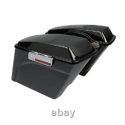 5 Extended Saddlebags with Speakers Fit For Harley Street Road Glide King 93-13