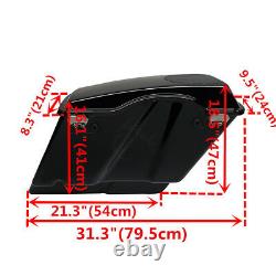 5 Extended Saddlebags with Speakers Fit For Harley Street Road Glide King 93-13