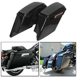 5 Stretched Extended Hard Saddle Bags For 1993-2013 Harley Touring Road King