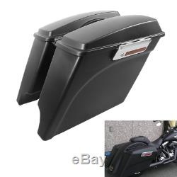 5 Stretched Extended Hard Saddle Bags For Harley Street Glide Road King 1993-13