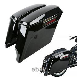 5 Stretched Extended Hard Saddle Bags For Street Glide Road King 93-2013