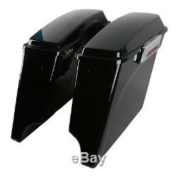 5 Stretched Extended Saddle Bags Fit For Harley Street Glide Road King 1993-13