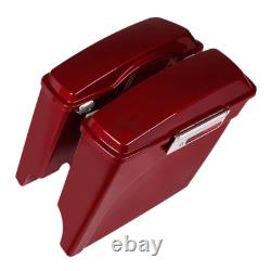 5 Stretched Hard Saddlebags Fits For Harley Road King Street Glide 1993-2013