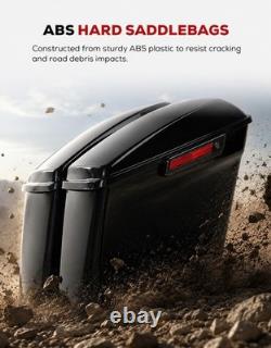 5 Stretched Saddlebags Vivid Black For Road King Street Glide 2014-2023