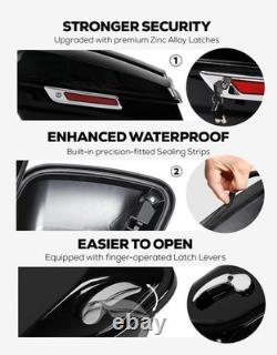 5 Stretched Saddlebags With Chrome Latches For Road King Street Glide 2014-2023