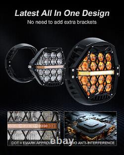 7 LED LED Headlight for Electra Glide/Road King/Street Glide with Hi-Lo Amber DRL