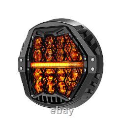 7 LED LED Headlight for Electra Glide/Road King/Street Glide with Hi-Lo Amber DRL