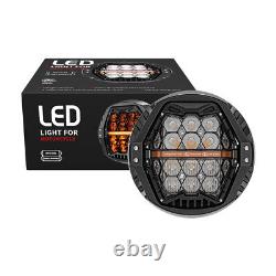 7 LED LED Headlight for Electra Glide/Road King/Street Glide with Hi-Lo Amber DRL