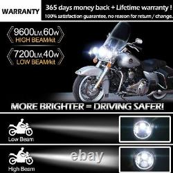 7inch LED Headlight RGB Angel Eyes + 4.5 Fog Passing Lights for Road King Street