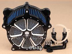 Air Cleaner Blue Intake Filter for Harley Touring Road King Street Glide 08-16