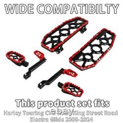 Aluminum Floorboards MX Footboards Kit For Harley Touring Street Road King Glide
