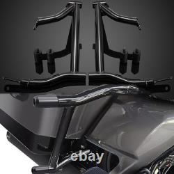BLACK Engine Guard + Saddlebag Crash Bar for Harley Road King Street Glide 09-UP