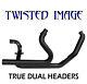 Black True Dual Head Pipes Withheat Shields Harley Electra Glide Road King Street