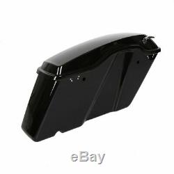 BLK Hard Saddlebags with Latch For Harley 14-20 19 Road King Electra Street Glide