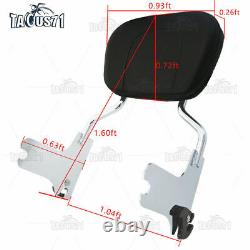 Backrest Sissy Bar + Docking Kit For Harley Road King Street Electra Glide 97-08