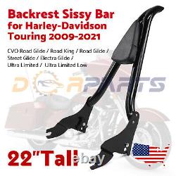 Backrest Sissy Bar Fit for Harley CVO Road Glide Street Touring Road King 09-UP