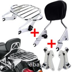 Backrest Sissy Bar Luggage Rack /Docking For Harley Road King Street Glide 14-25