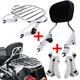 Backrest Sissy Bar Luggage Rack /docking For Harley Road King Street Glide 14-25