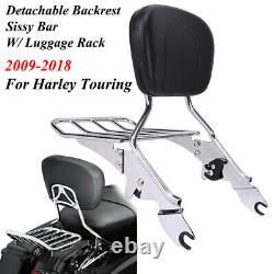 Backrest Sissy Bar & Luggage Rack For Harley Street Glide Road King 2009-2021
