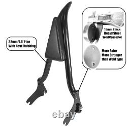 Backrest Sissy Bar Luggage Rack for Harley Road King Street Glide Touring 97-08