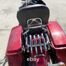 Backrest Sissy Bar &Stealth Rack For 2009-2025 Harley Road King Street Glide