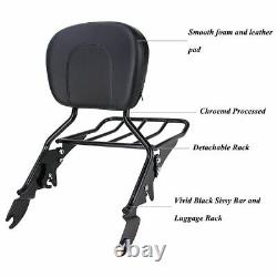 Backrest Sissy Bar With Luggage Rack For Harley Street Glide Road King 2009-2021