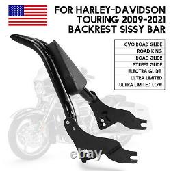Backrest Sissy Bar for Harley Touring Road Street Electra Glide Road King Black