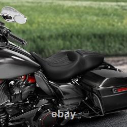 Black 2-Up Seat for Road King Street Glide Electra Glide Road Glide 2009-2023