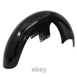 Black 21 Wrap Front Fender For Harley Touring Street Glide Road Glide Road King