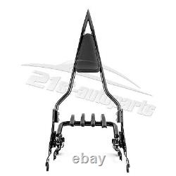 Black 22 Backrest Sissy Bar For Harley Road King Street Road Glide Special 14+