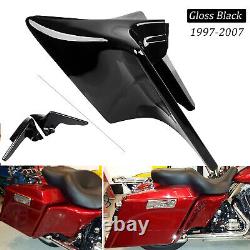 Black 4 Stretched Side Covers For Harley Street Road Electra Glide Road King