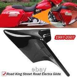 Black 4 Stretched Side Covers For Harley Street Road Electra Glide Road King