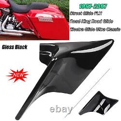 Black 4 Stretched Side Covers For Harley Street Road Electra Glide Road King