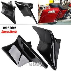 Black 4 Stretched Side Covers For Harley Street Road Electra Glide Road King