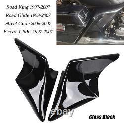 Black 4 Stretched Side Covers For Harley Street Road Electra Glide Road King