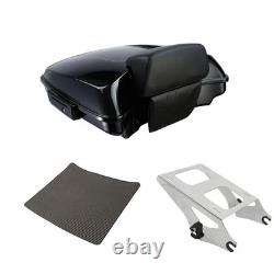 Black 5.5 Trunk Mount Chrome for Road King Street Glide Electra Glide 14-25