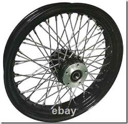 Black 60 Spoke Front Wheel 16 Billet Hub Harley Electra Glide Road King Street