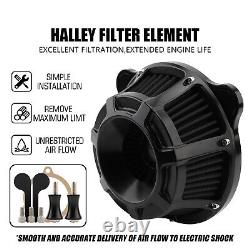 Black Air Cleaner Intake Filter Kit For Harley Road King Street Glide Touring