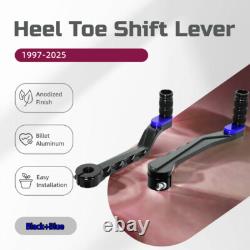 Black Blue Heel Toe Shifter Lever For Harley 97-25 Touring CVO Street Road King