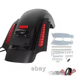 Black CVO Style Rear Fender System LED For Harley Road King Street Glide 09-13