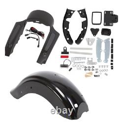 Black CVO Style Rear Fender System LED For Harley Road King Street Glide 09-13