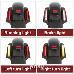 Black CVO Style Rear Fender System LED For Harley Road King Street Glide 14-Up