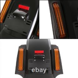 Black CVO Style Rear Fender System LED For Harley Road King Street Glide 14-Up
