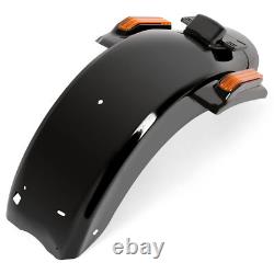 Black CVO Style Rear Fender System LED For Harley Road King Street Glide 14-Up