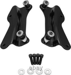 Black Detachable Sissy Bar Luggage Rack Docking Kit Road King Street Glide 14-25