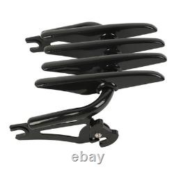 Black Detachable Sissy Bar Luggage Rack Docking Kit Road King Street Glide 14-25