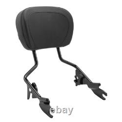 Black Detachable Sissy Bar Luggage Rack Docking Kit Road King Street Glide 14-25